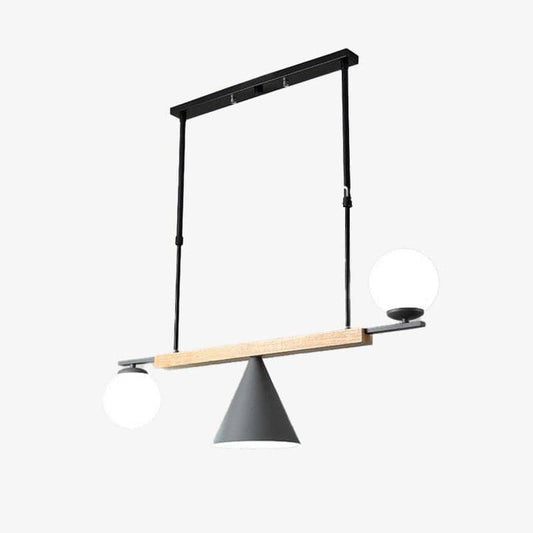 Designer LED pendellampa med glaskulor och Loft triangel lampskärm