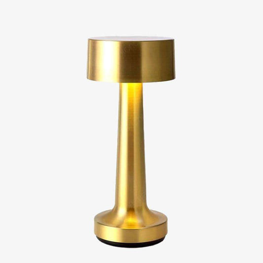 Designer LED bordslampa i metall med rundade former