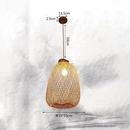 Modern japansk designer taklampa i bambu (35cm - C) - FLASH