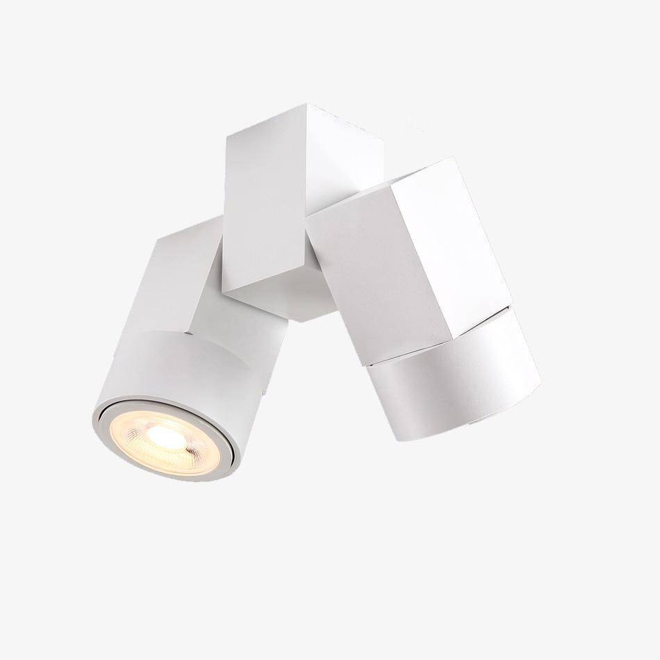 Modern spotlight med dubbel LED i vit aluminium