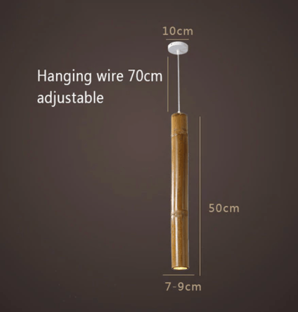 Hang-stil cylindrisk LED-lampa i bambu