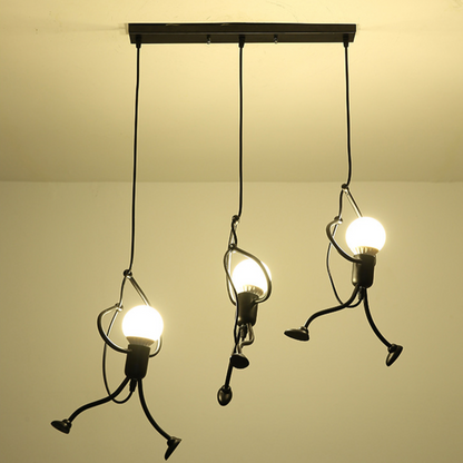 Mänsklig hängande man LED-design taklampa