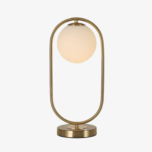 Designer LED bordslampa med metallring och glaskula Chao