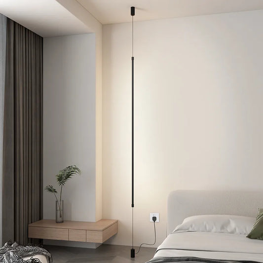 Modern svart LED-golvlampa inomhus
