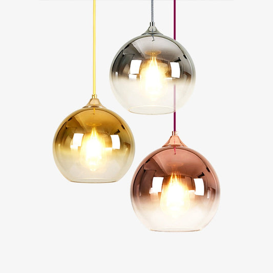 Fondue Ball färgad glaskula design LED pendellampa