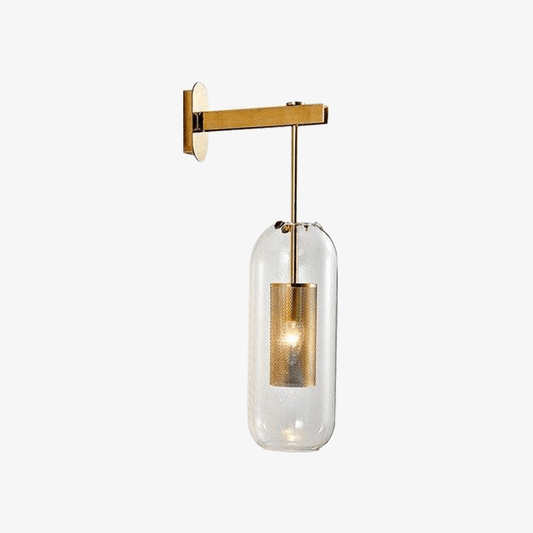 Designerglas LED-vägglampa med galler i industriell stil