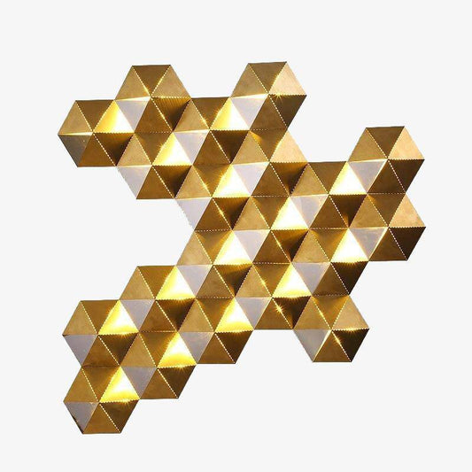 Designer LED-vägglampa med gyllene geometriska former Lyx