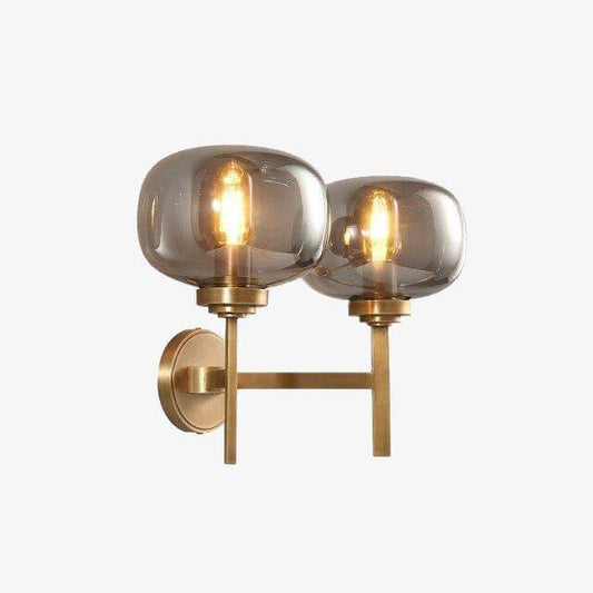 Designer guld LED vägglampa och glas lampskärm Sconce