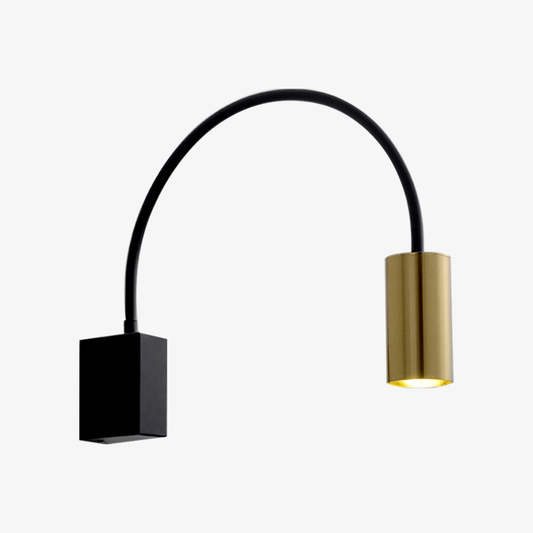 Designer LED-vägglampa i metall i form av en svart halvcirkel