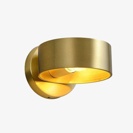 Guld LED vägglampa med rundad metall lampskärm Luxury