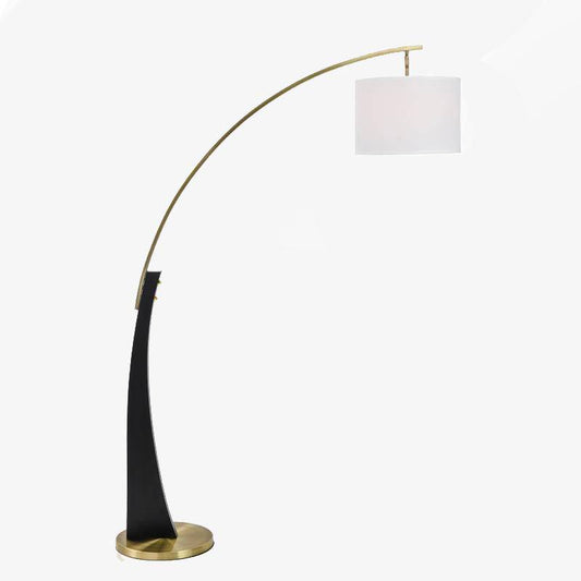 Rundad gulddesign LED-golvlampa med Foyer lampskärm