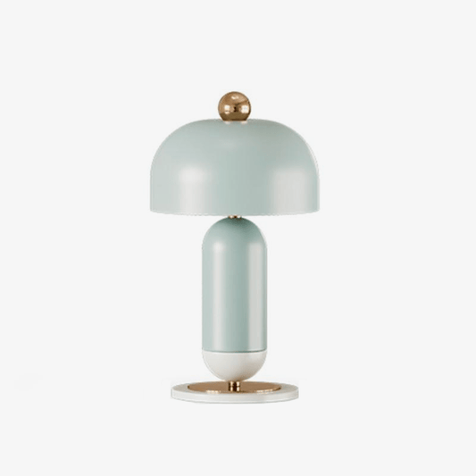 Designer LED-bordslampa med minimalistisk rundad lampskärm