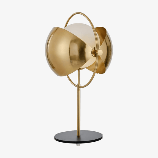 Designer LED bordslampa med glaskula och guldmetall Lyx