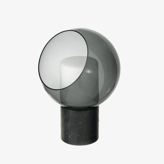 Designer LED marmor bordslampa med lyxig glaskula