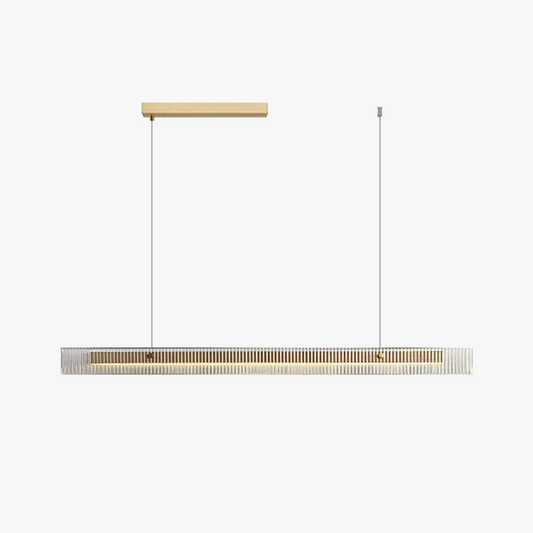 Lätt lyxig kristallkrona i rostfritt stål minimalistisk lång remsa restaurang hänglampa café bar matbord LED-belysningsarmaturer