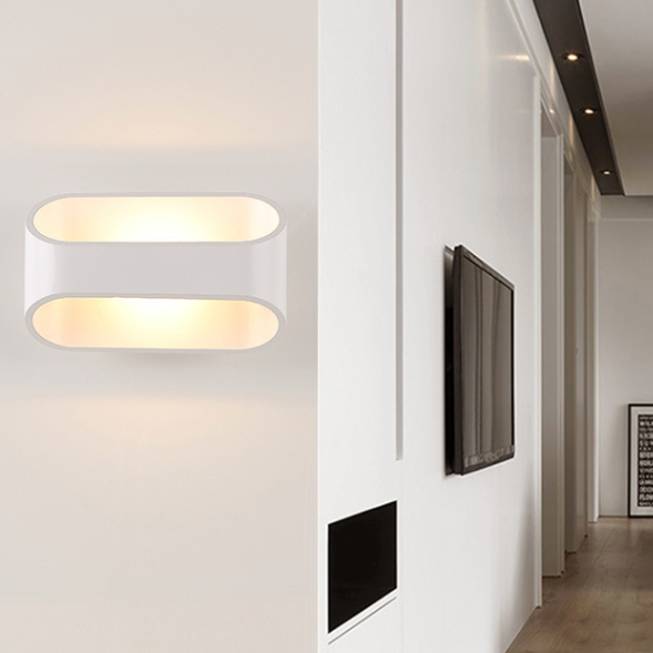 Sconce vit aluminium LED design vägglampa