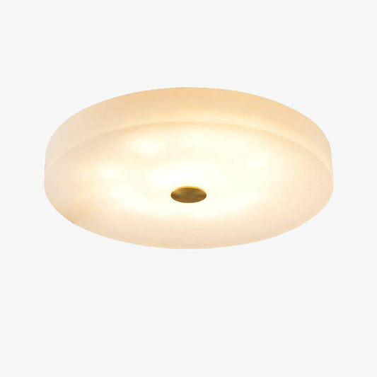 Rundad marmor LED design taklampa med gyllene skiva Villa