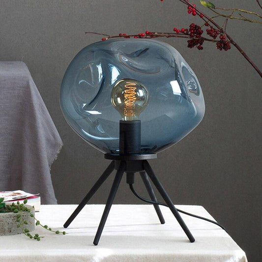Designer LED bordslampa i blåst glas Glas