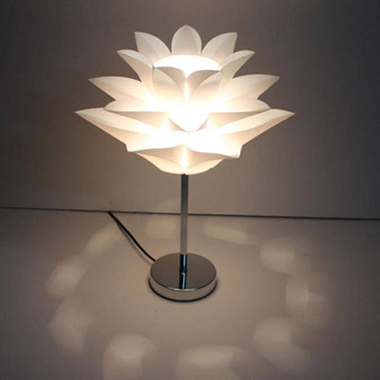 Öppen vit Lotus Flower LED-bordslampa