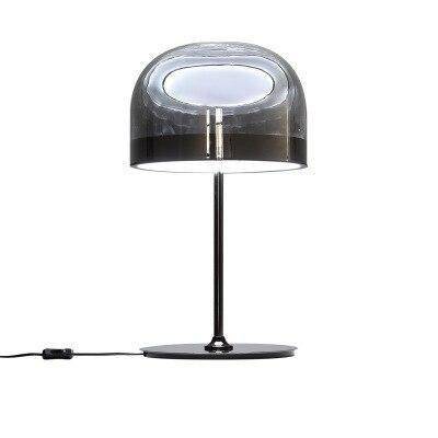 Designer LED-bordslampa i metall med svampliknande glasskärm