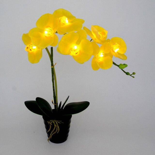 Konstgjorda LED-bordslampor för orkidé