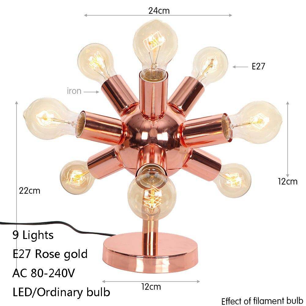 Designer roséguld LED bordslampa med flera Creative-lampor