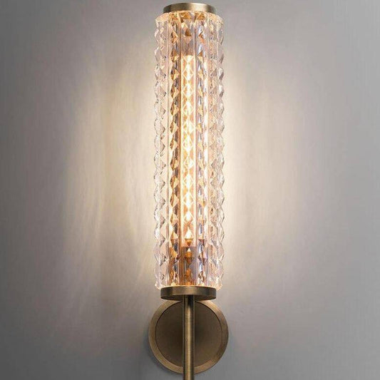 Designer LED vägglampa med lyxig glascylinder