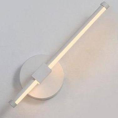 Designer LED-vägglampa med cirkulär metallfot och Sconce-ljusrör