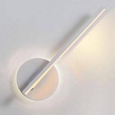 Designer LED-vägglampa med cirkulär metallfot och Sconce-ljusrör
