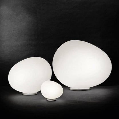Designer LED-bordslampa med vit stensatmosfär Dekor