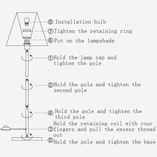 LED-golvlampa i metall med lampskärm i retrostil