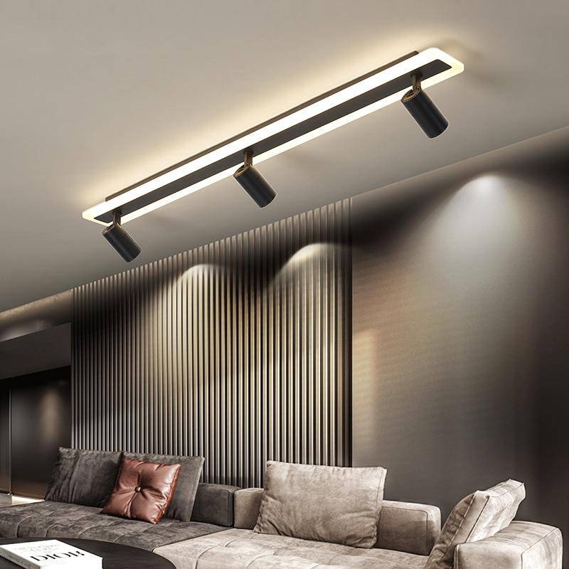 Modern design LED-taklampa i svart metall med flera ljuspunkter