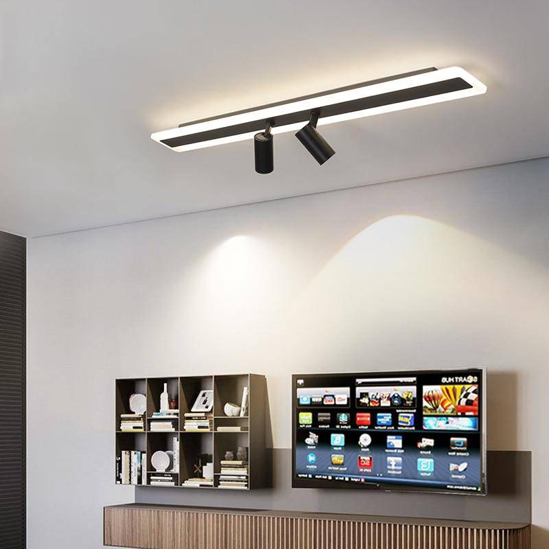 Modern design LED-taklampa i svart metall med flera ljuspunkter