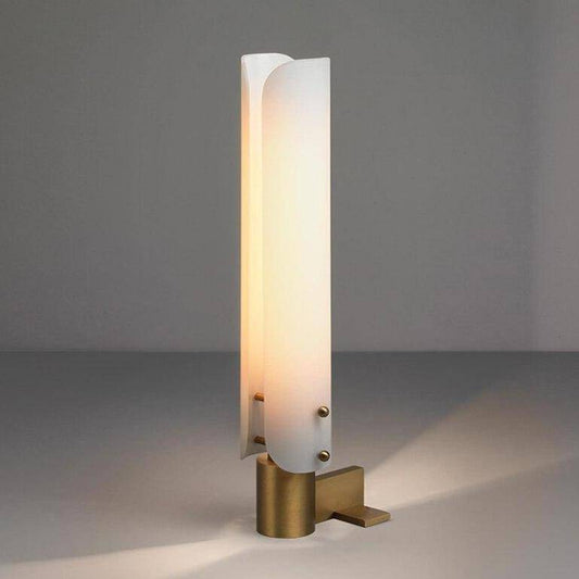 Designer LED bordslampa i koppar med dubbel rundad lampskärm Luxury
