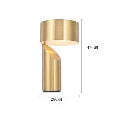 Designad cylindrisk LED-bordslampa i metall