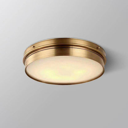 Rund LED design taklampa i industriell guldmetall