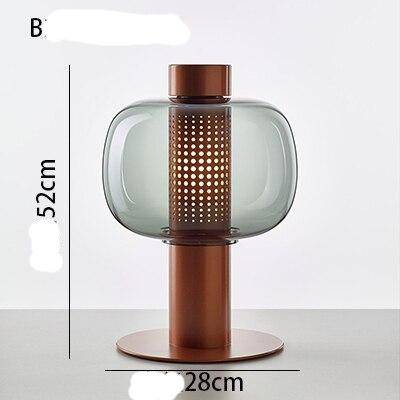 Modern LED-bordslampa med Lyxfärgad glasskärm