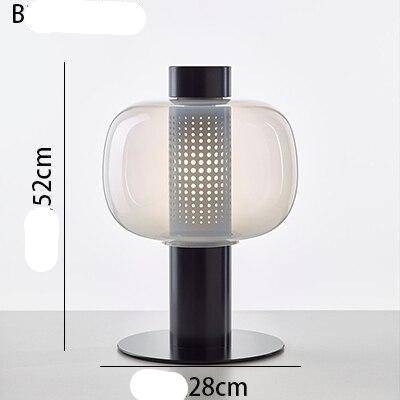 Modern LED-bordslampa med Lyxfärgad glasskärm