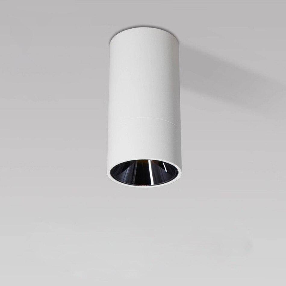 Modern cylinderspotlight med svart eller vit LED