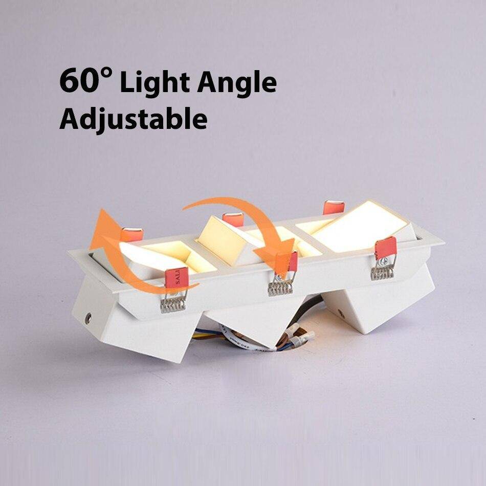 LED-spotlight i fyrkantig stil i aluminium