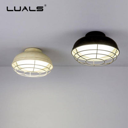 Modern LED-taklampa med metallbur i loftstil