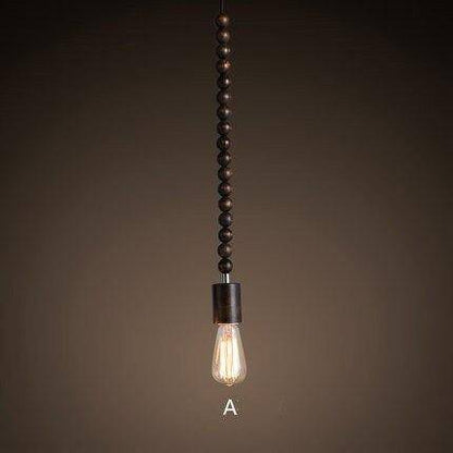 Retro taklampa i trä med Edison-lampa