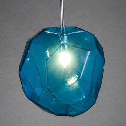 Designer taklampa i färgat geometriskt glas
