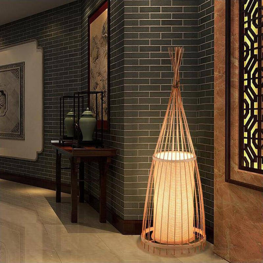 Bambu golvlampa i japansk stil