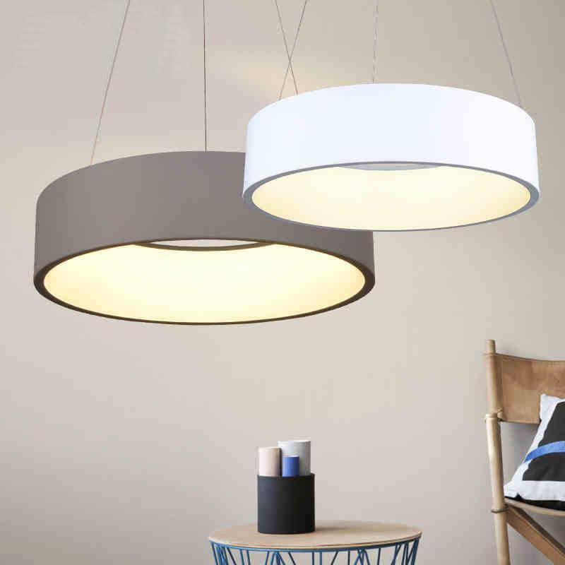 Minimalism modern cirkel LED-design taklampa (grå eller vit)