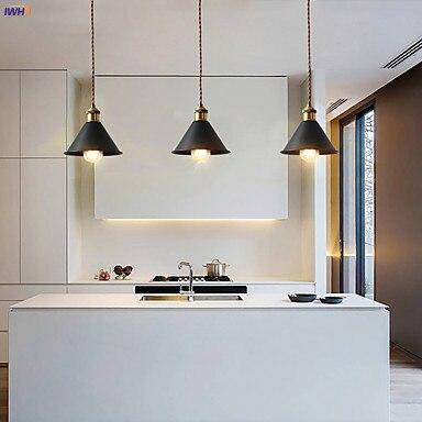 Designer LED-pendellampa med loft lampskärm i metall i industriell stil