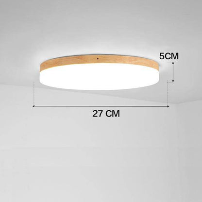 Modern LED-taklampa i trä (rund eller fyrkantig) Art