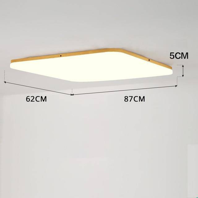 Modern LED-taklampa i trä (rund eller fyrkantig) Art