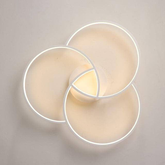 Bwart tre-cirkel rosett design LED taklampa
