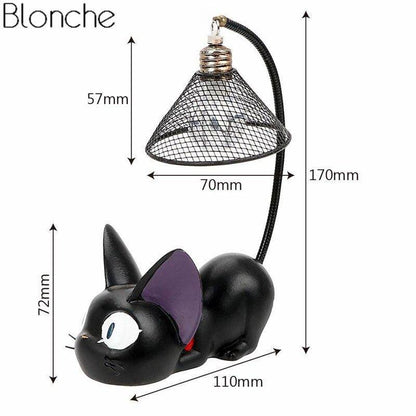 LED-bordslampa för barn i form av en tecknad svart katt